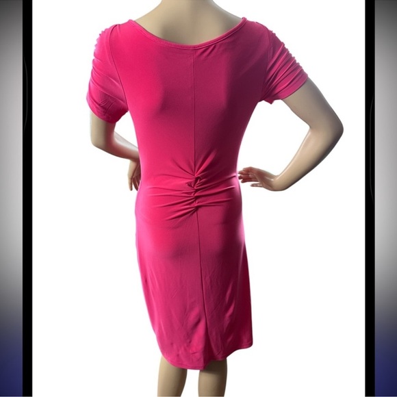Joseph Ribkoff Pink Ruched Dress size 6 - Picture 4 of 7